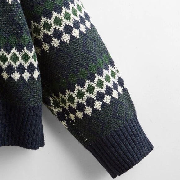 Drop Shoulder Argyle Pattern Sweater - Picture 4 of 5